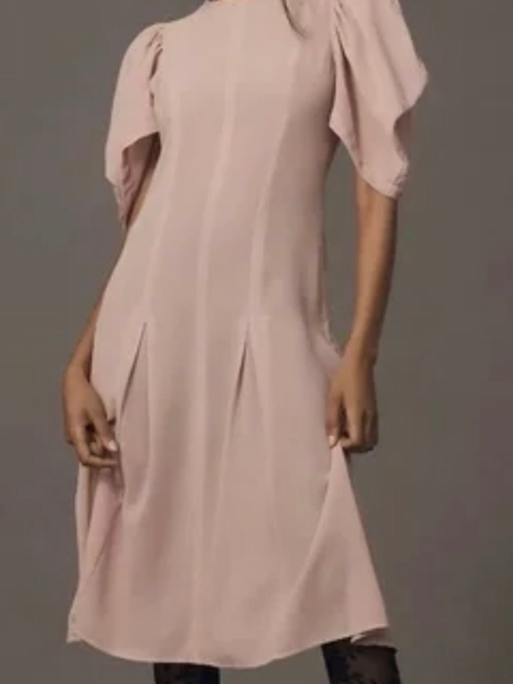 ANTHROPOLOGIE Pink Mauve Semi Sheer A Line Dress Size 12 NWT